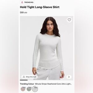 Lulu Lemon Hold Tight Minute Stripe Light-Long Sleeve Shirt—Just Released BNWOT